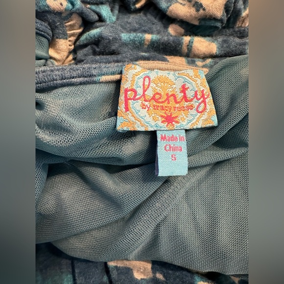 Anthro PLENTY By TRACY REESE Walkway Midi Dress Jersey Knit Teal Blue Ruched - Picture 13 of 15